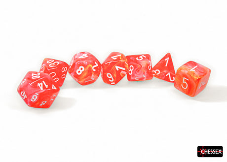 Chessex - 7-Dice Set - Festive - Dahlia/White (Polyhedral)